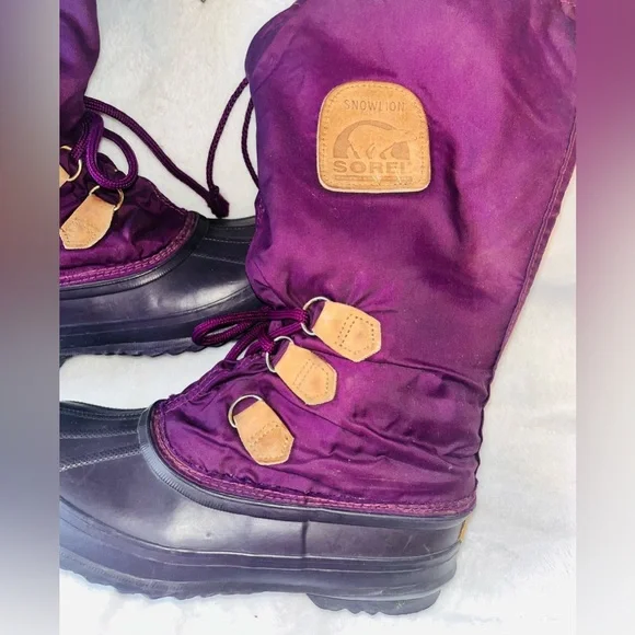 SOREL Freesyle Winter Lined Boots Purple Sz 7 - Picture 3 of 11